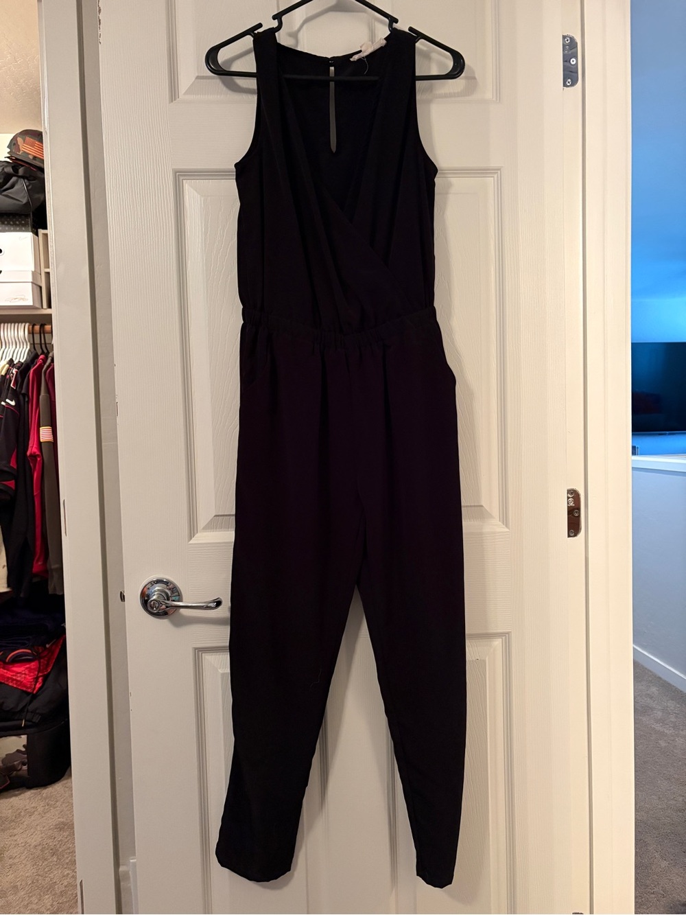 one clothing Black Sleeveless Wrap-Front Jumpsuit